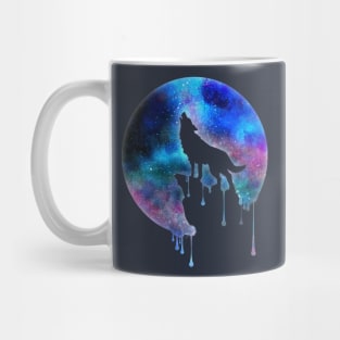 Full Moon Howling Wolf Galaxy Space Gift Mug